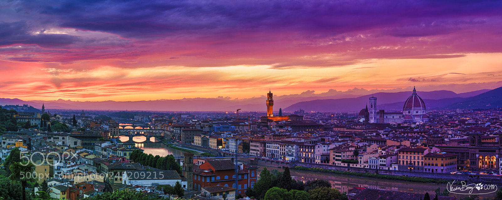Sony a7 sample photo. Florence sunset panorama photography