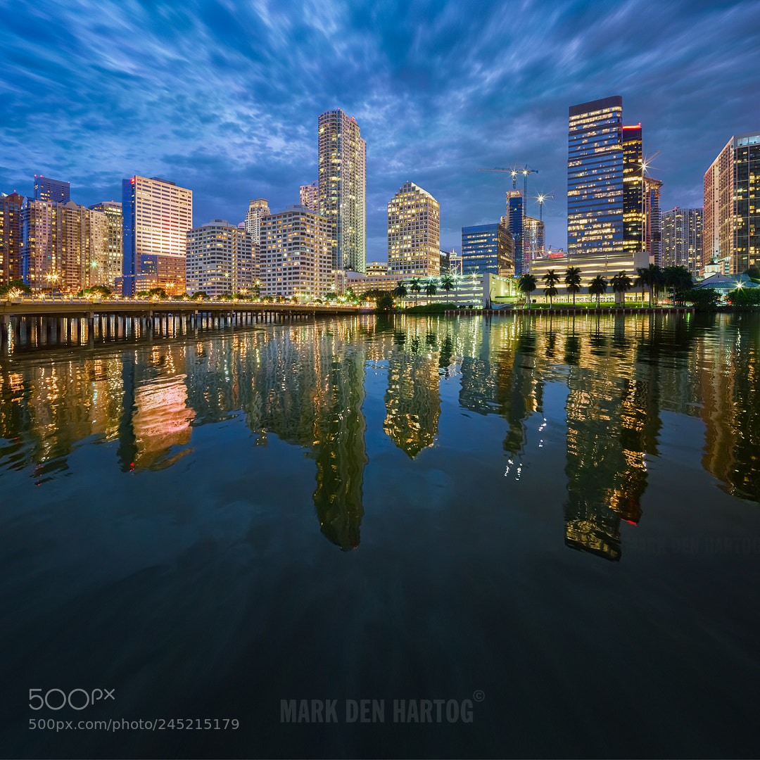 Sony a7R sample photo. Miami brickell skyline blue photography
