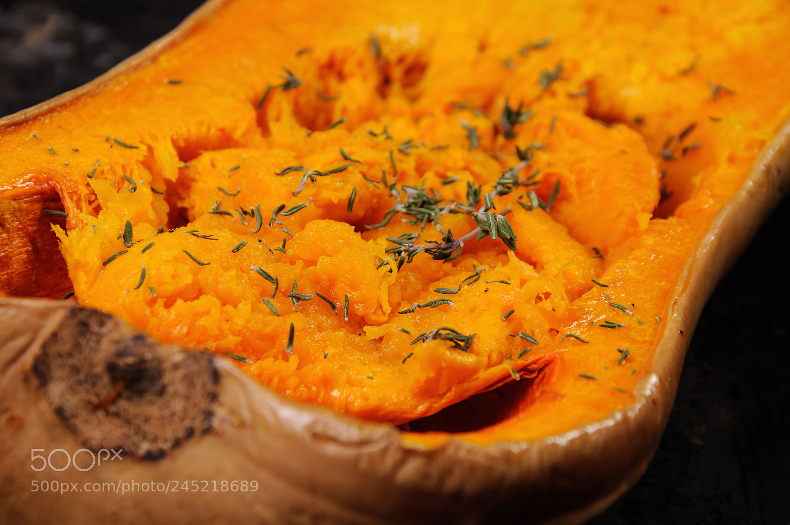 Nikon D90 sample photo. Baked pumpkin with thyme photography