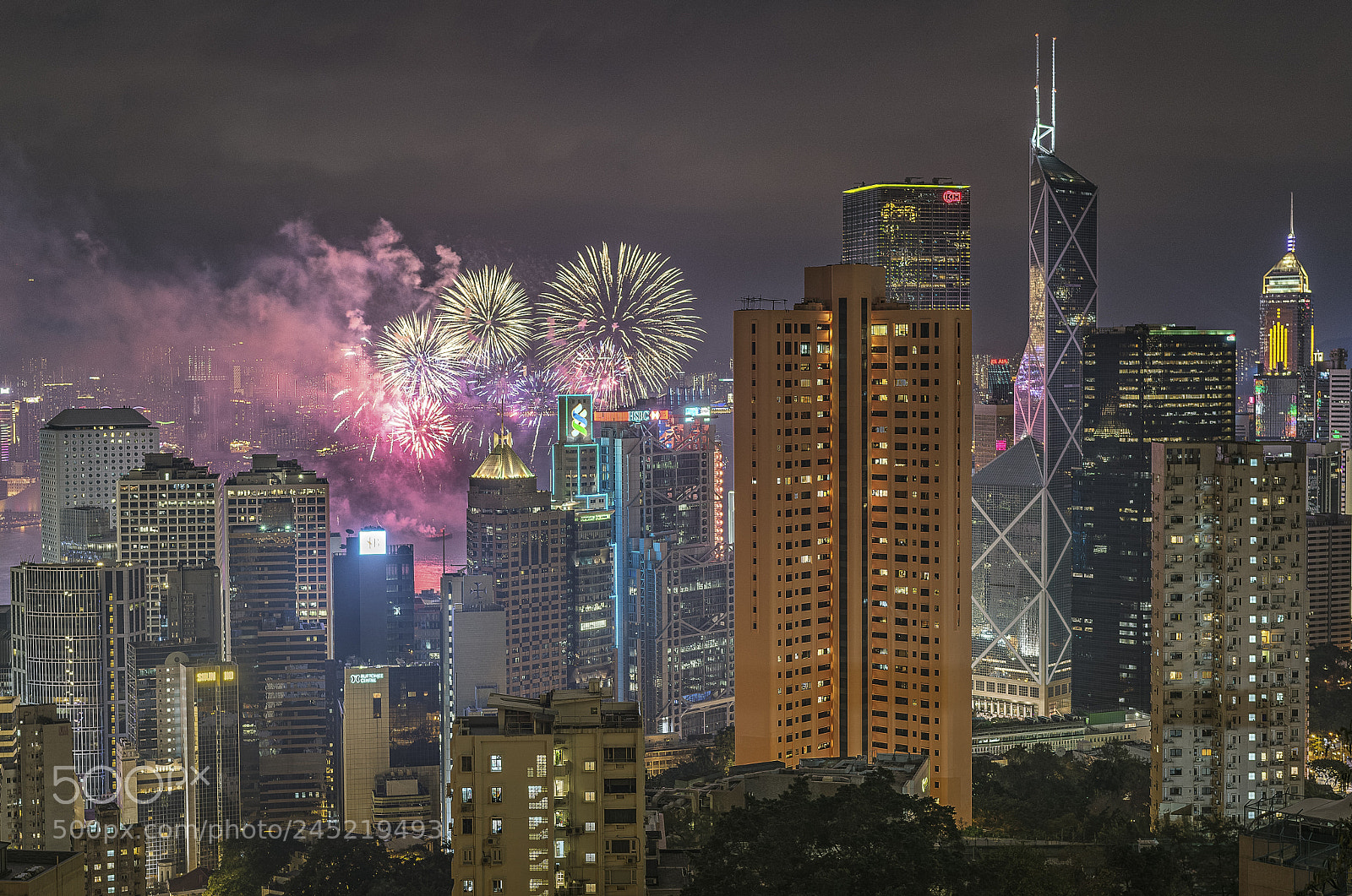 Nikon D5200 sample photo. Fireworks over hong kong. photography