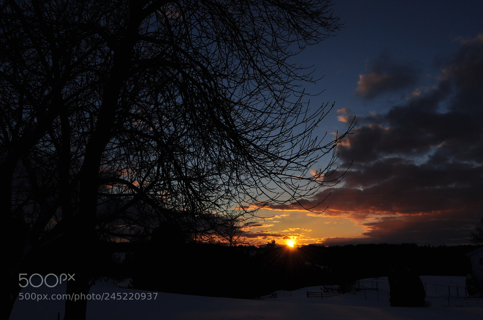 Nikon D5000 sample photo. Distant sundown photography