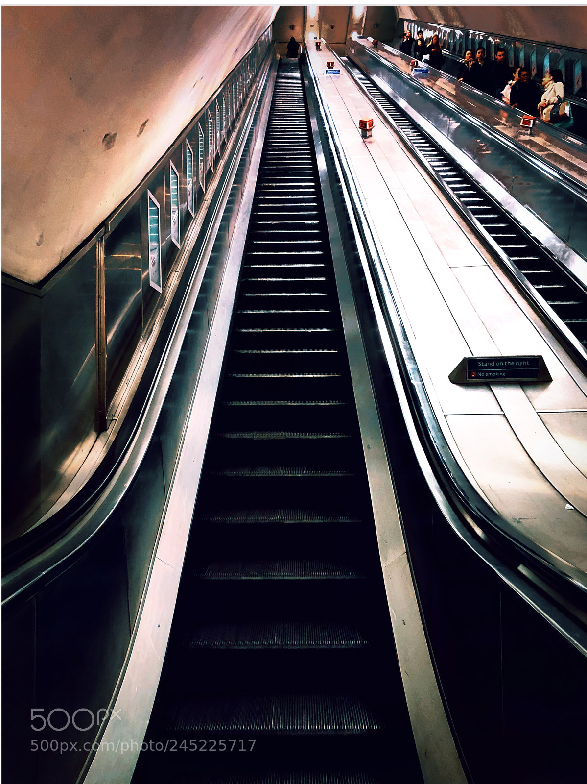 Apple iPhone X sample photo. London underground escalator photography