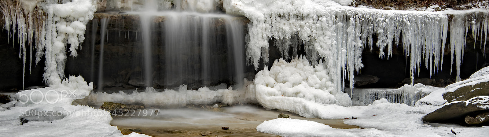 Nikon D750 sample photo. Winter at the waterfall photography