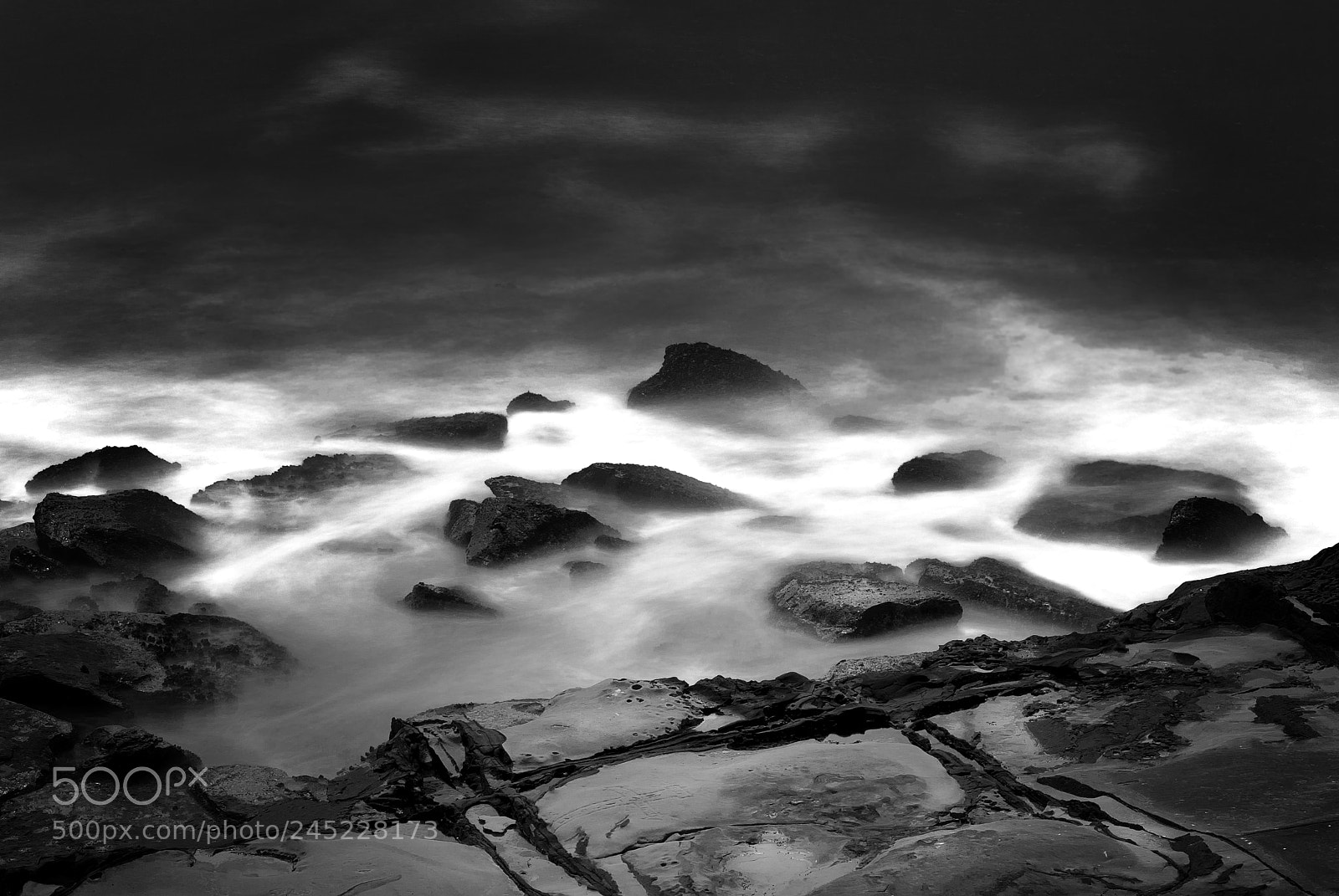 Nikon D200 sample photo. Tessellated rocks and waves photography