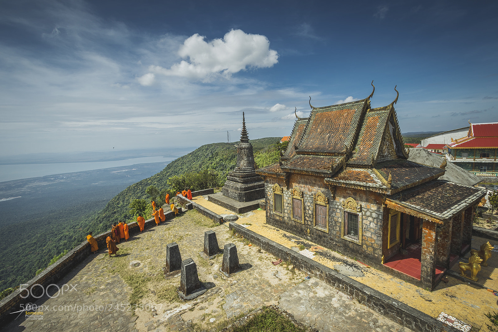 Canon EOS 7D Mark II sample photo. The pagoda & monks photography