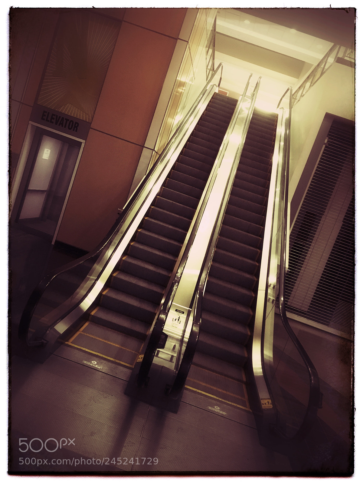 Apple iPhone SE sample photo. Empty mall escalator. photography