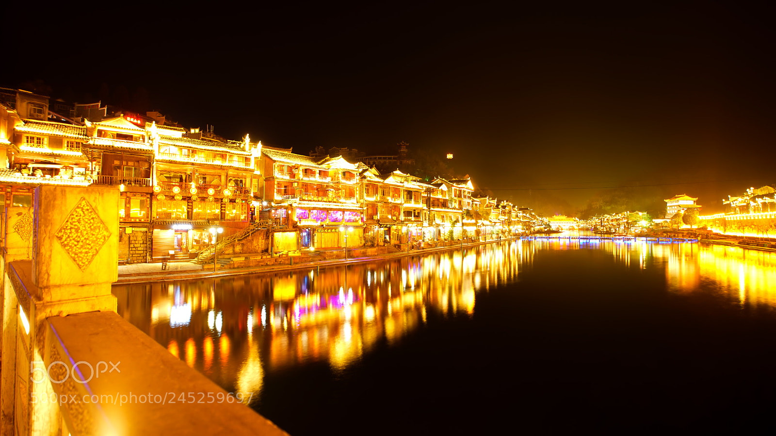 Sony a7 sample photo. Ancient town night photography
