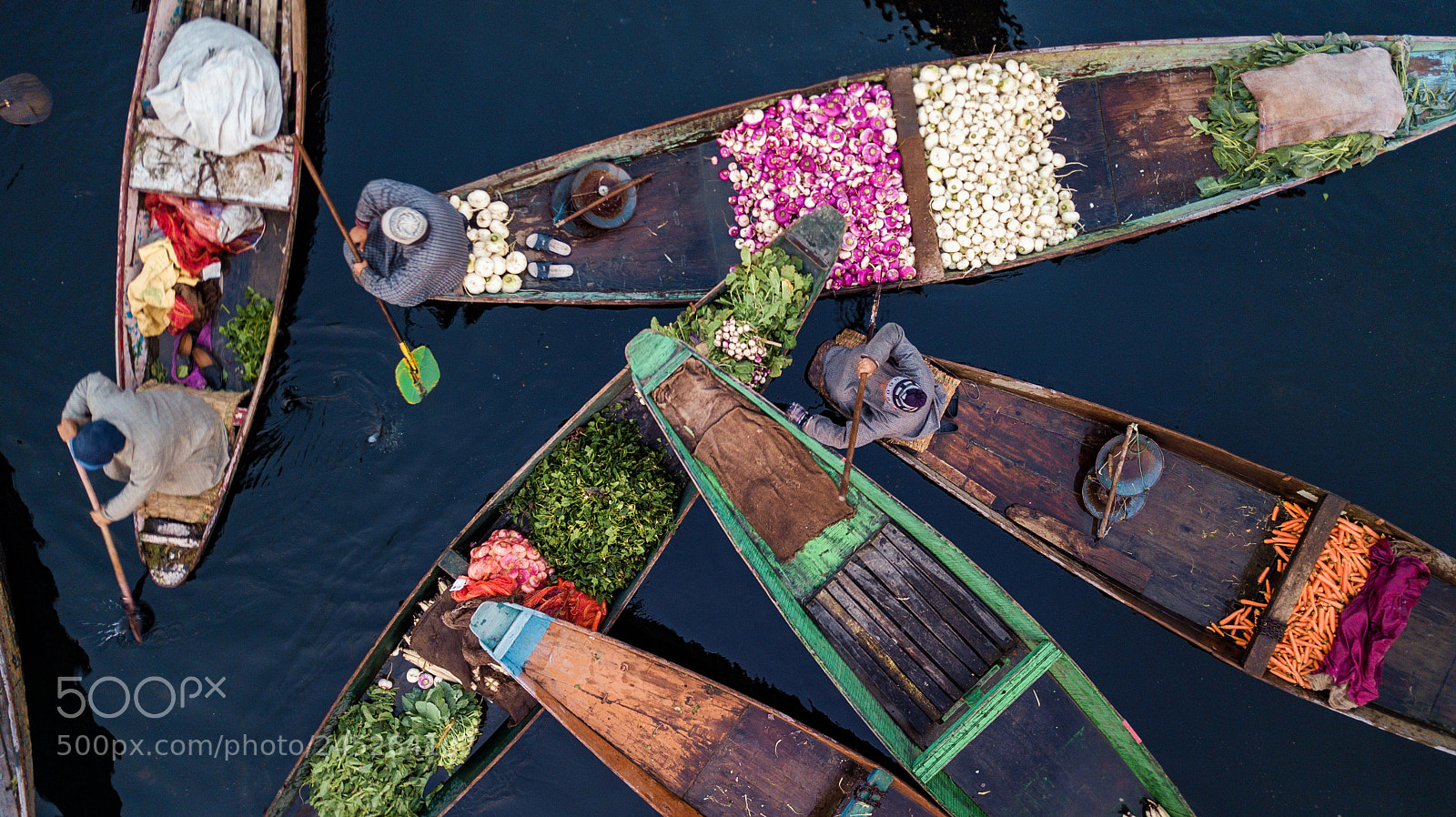 DJI FC220 sample photo. The floating market of photography