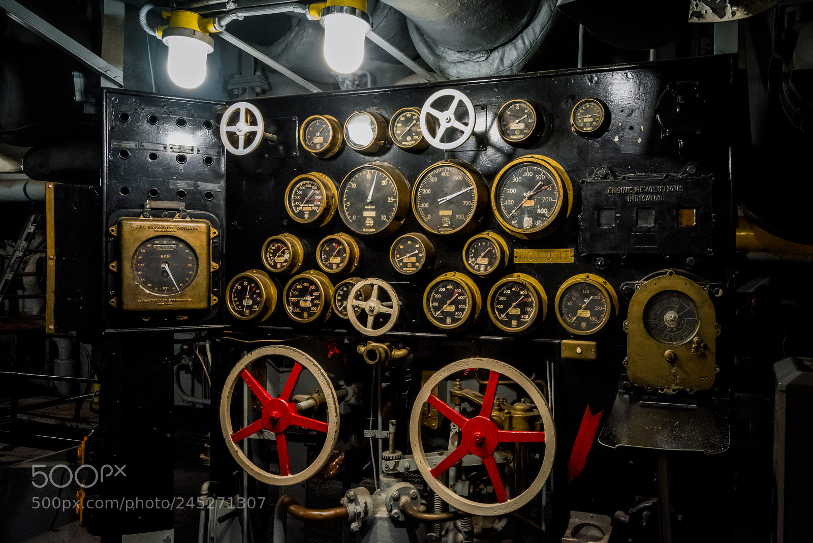 Nikon D810 sample photo. Battleship engine room photography