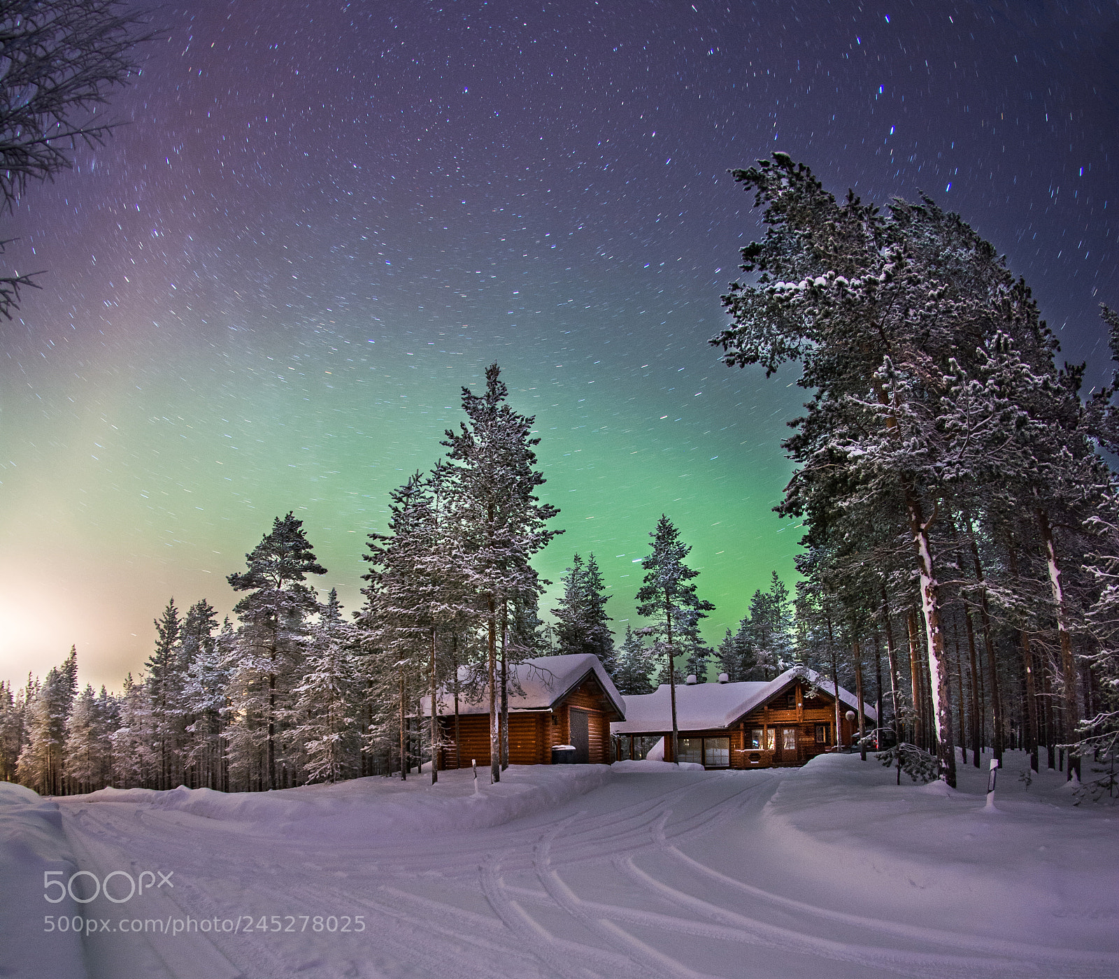 Nikon D7100 sample photo. Northern light in snowscape photography