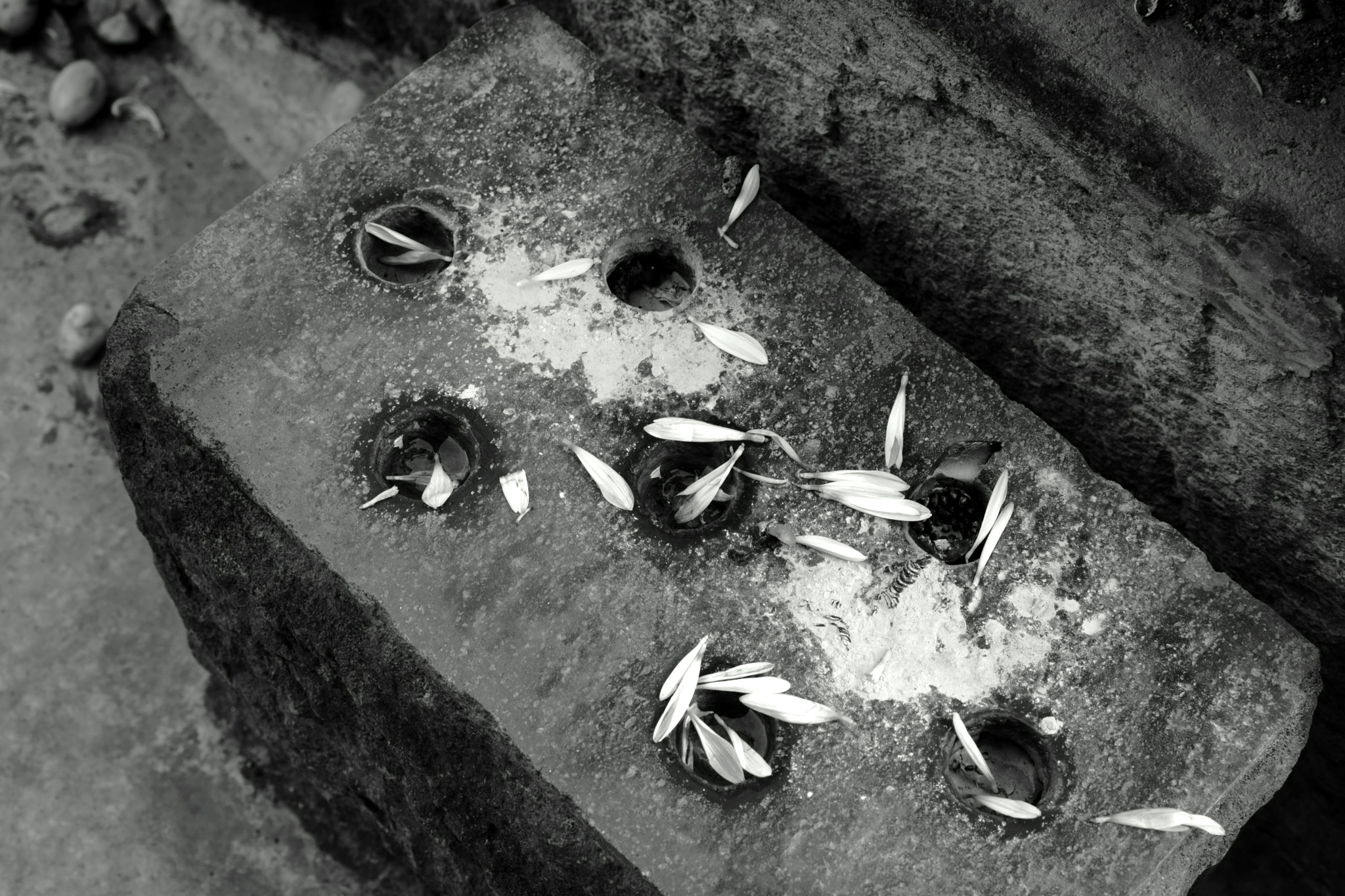 Sony a7 II + Sony Sonnar T* FE 55mm F1.8 ZA sample photo. Bw3:candle stand at the graveyard photography