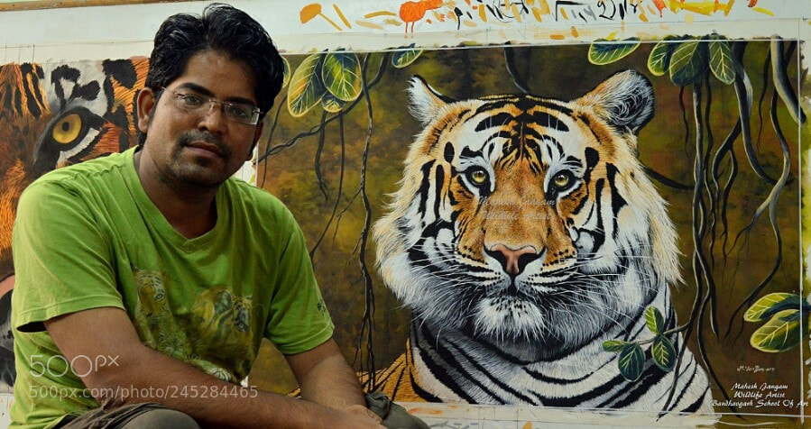 Nikon D3200 sample photo. Tiger painting photography