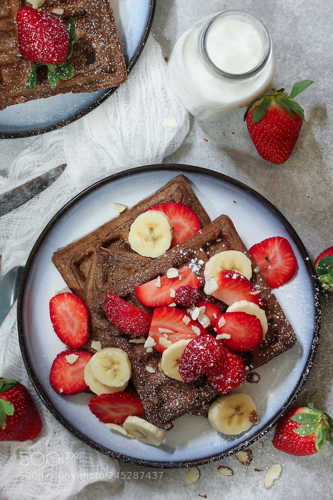 Canon EOS 60D sample photo. Homemade chocolate waffles topped photography