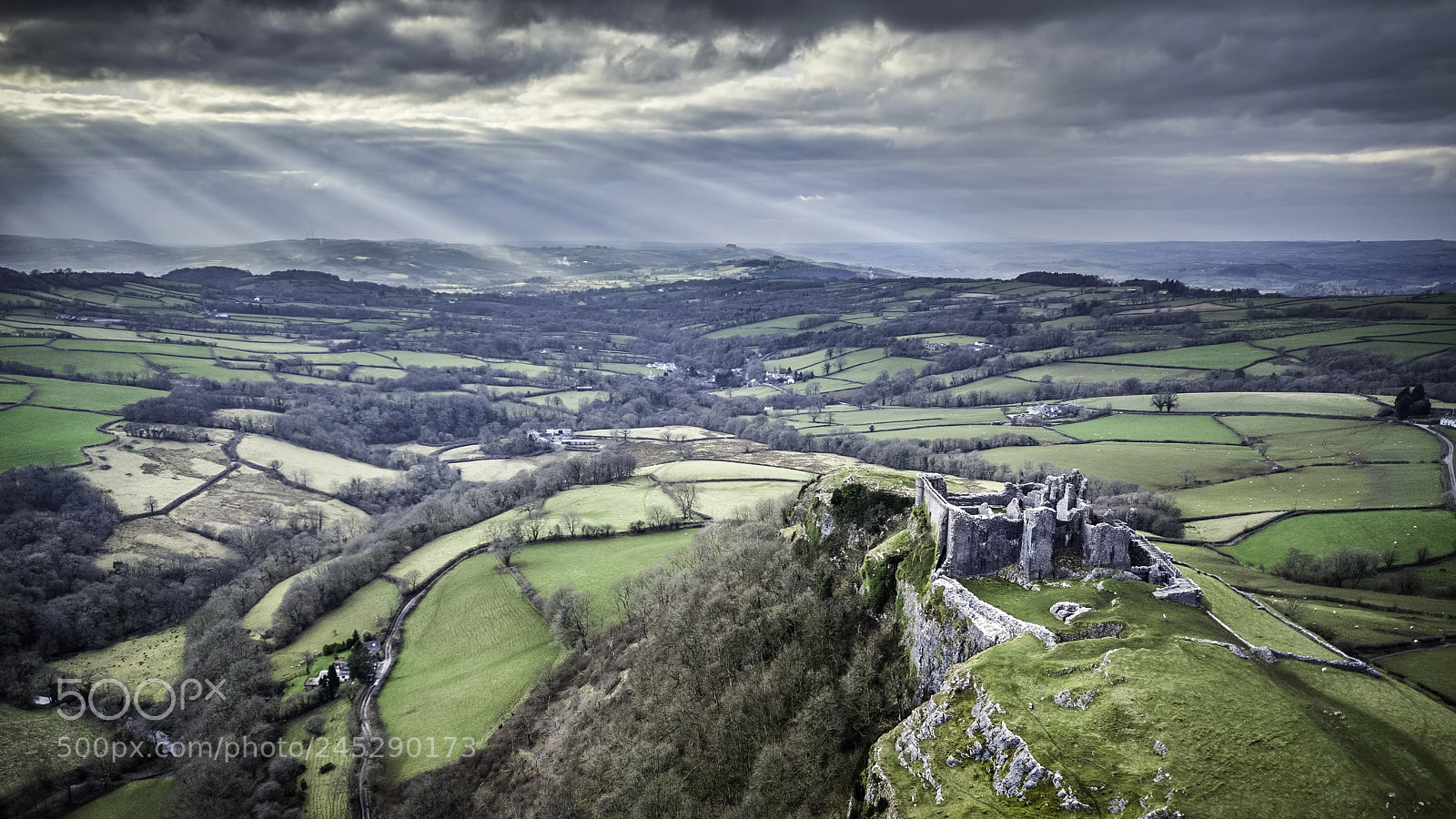 DJI FC220 sample photo. Carreg cennen view photography