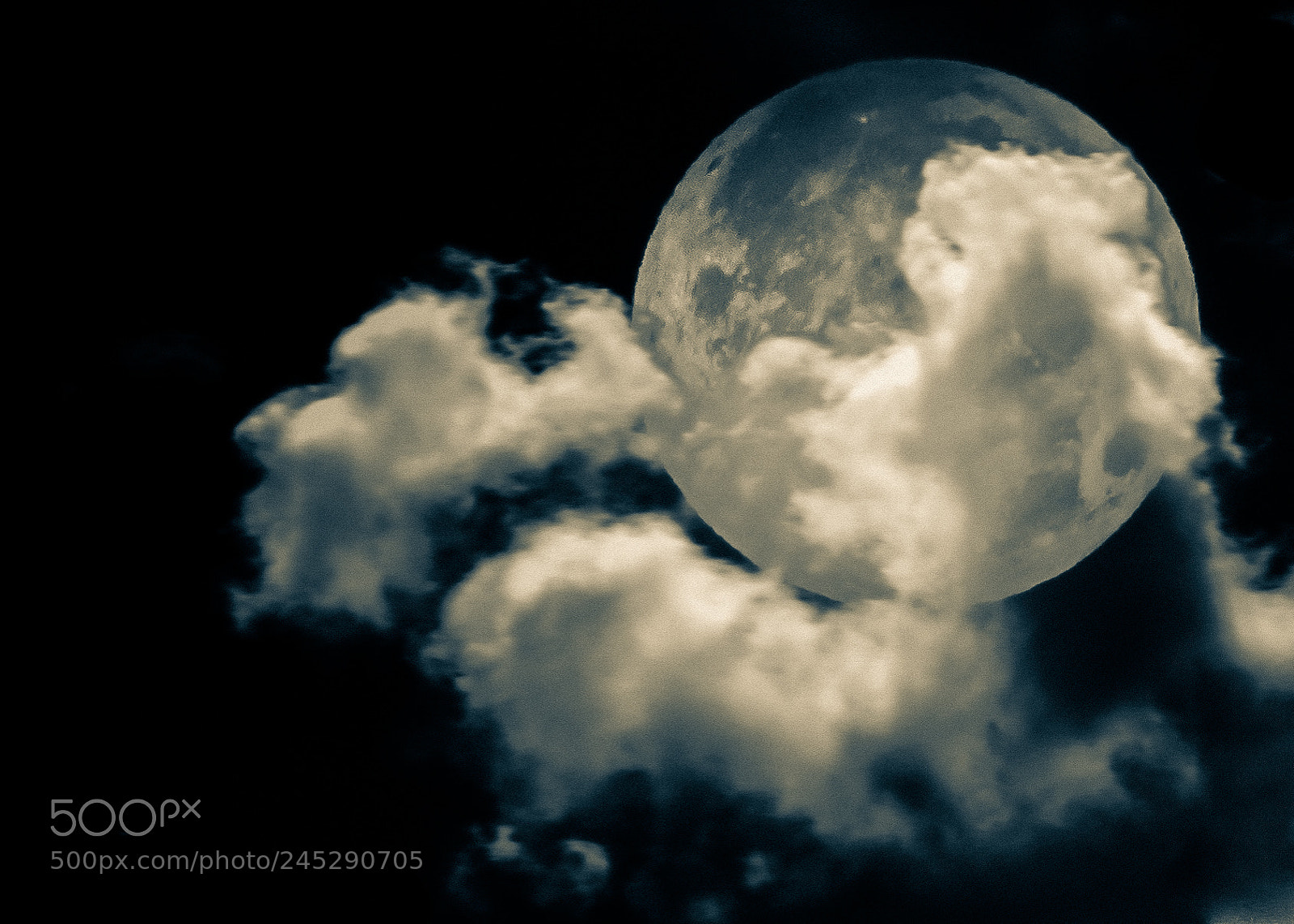 Olympus OM-D E-M1 sample photo. Cloudy super blue moon photography
