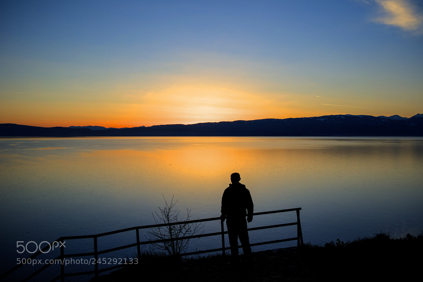 Nikon D5000 sample photo. Sunset over ohrid lake. photography