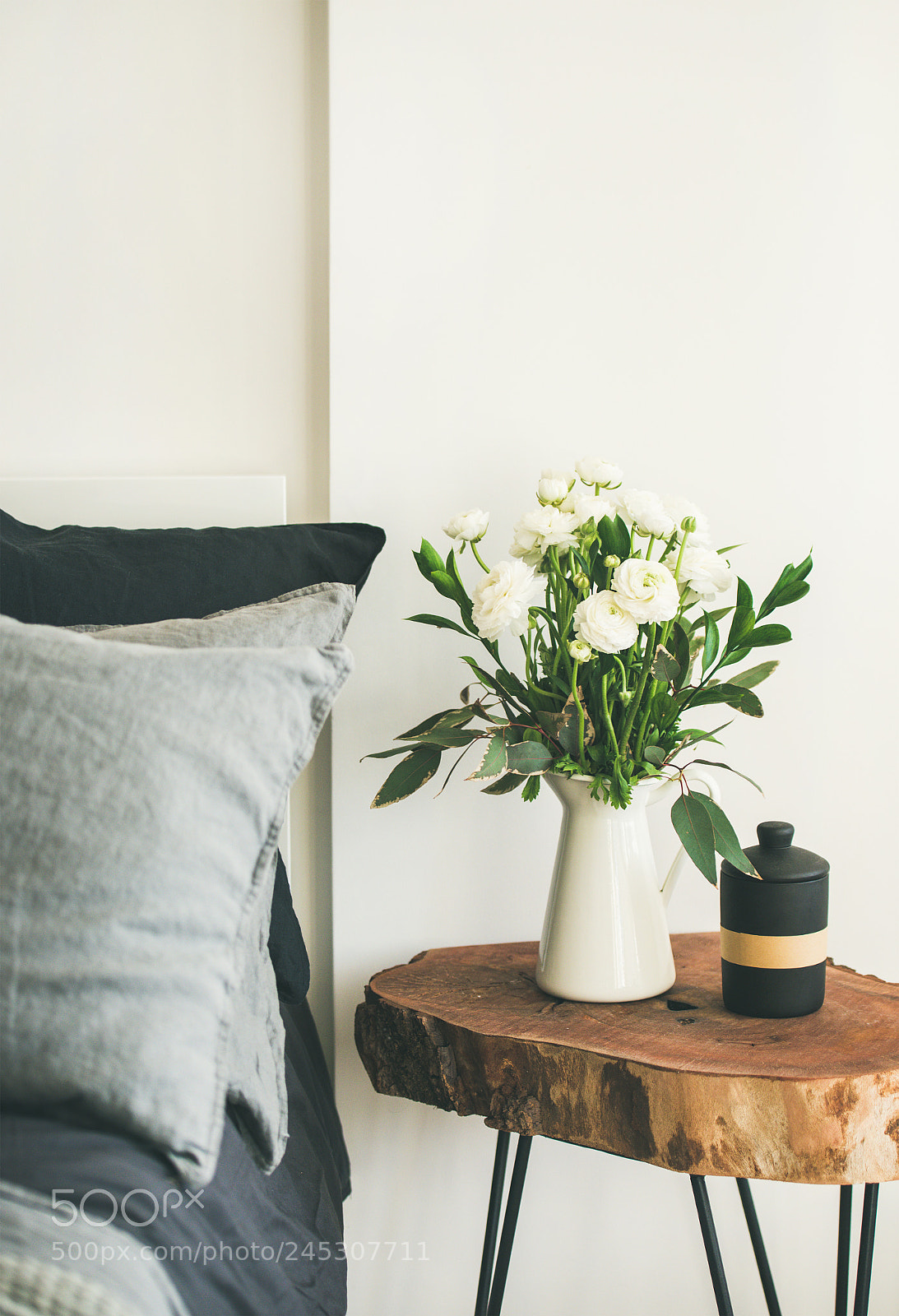Nikon D610 sample photo. Trendy scandinavian style bedroom photography