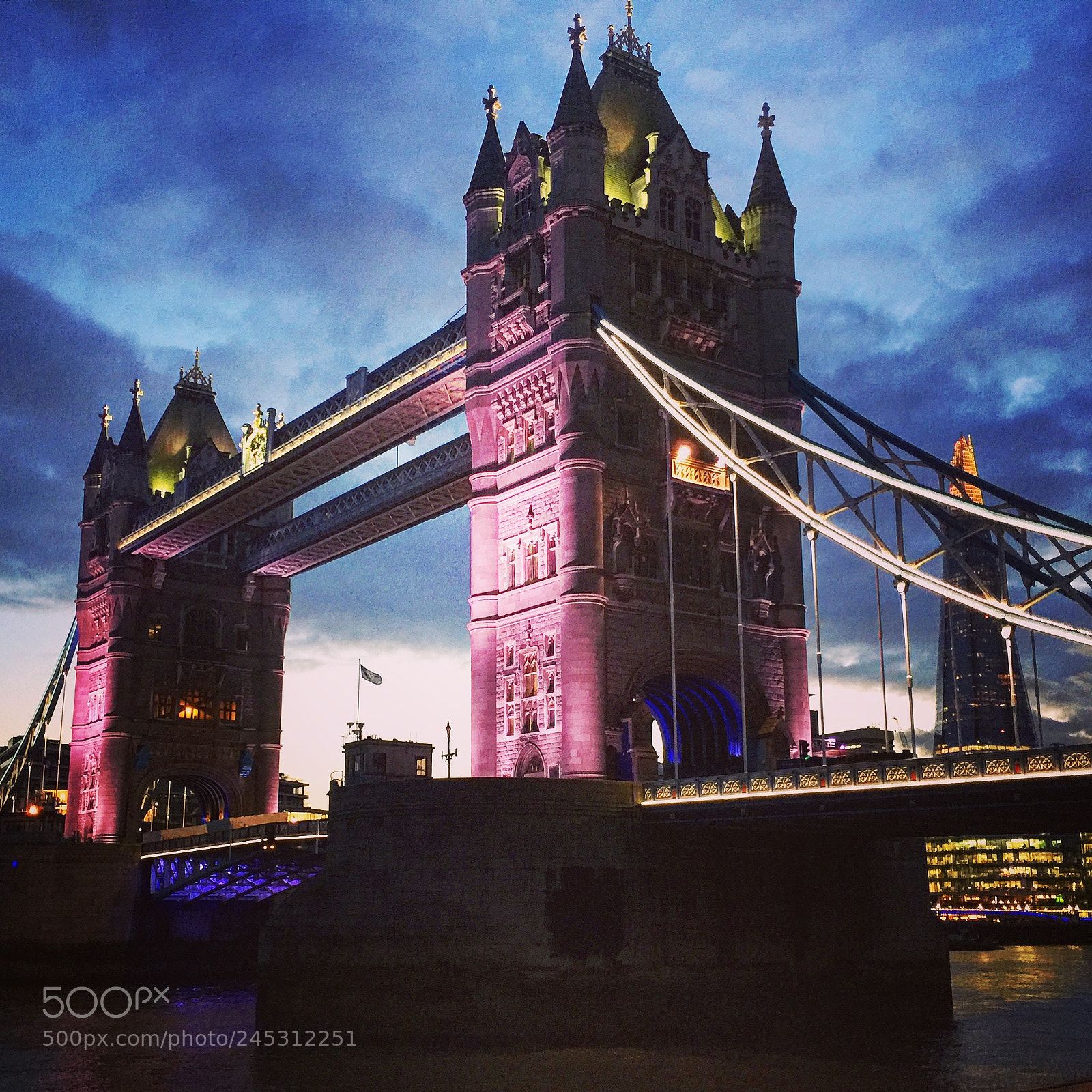 Apple iPhone 6 Plus sample photo. Tower bridge at dusk photography