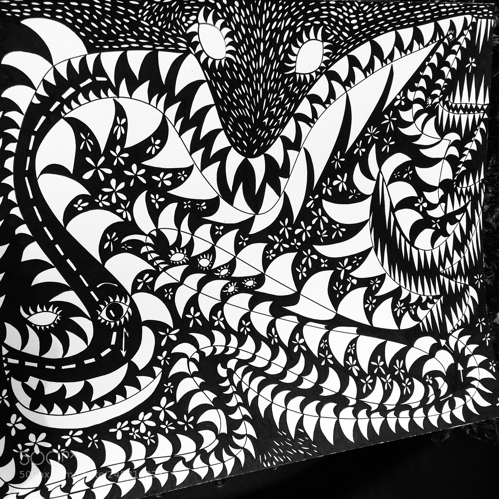 Apple iPad mini 2 sample photo. Black and white drawing photography