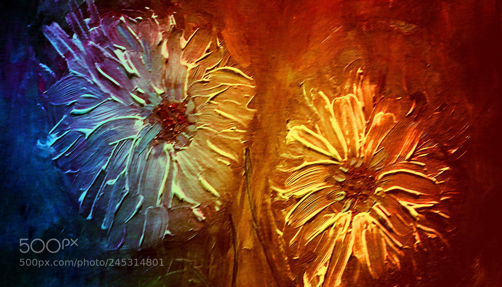 Samsung Galaxy S5 sample photo. Painted flowers photography
