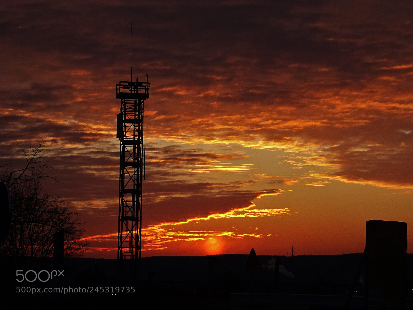 Sony DSC-HX60 sample photo. Coucher de soleil hivernal photography