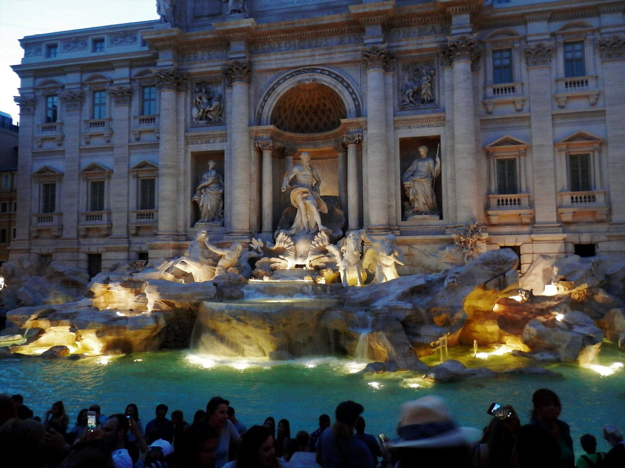 Olympus SZ-14 sample photo. Trevi fountain photography