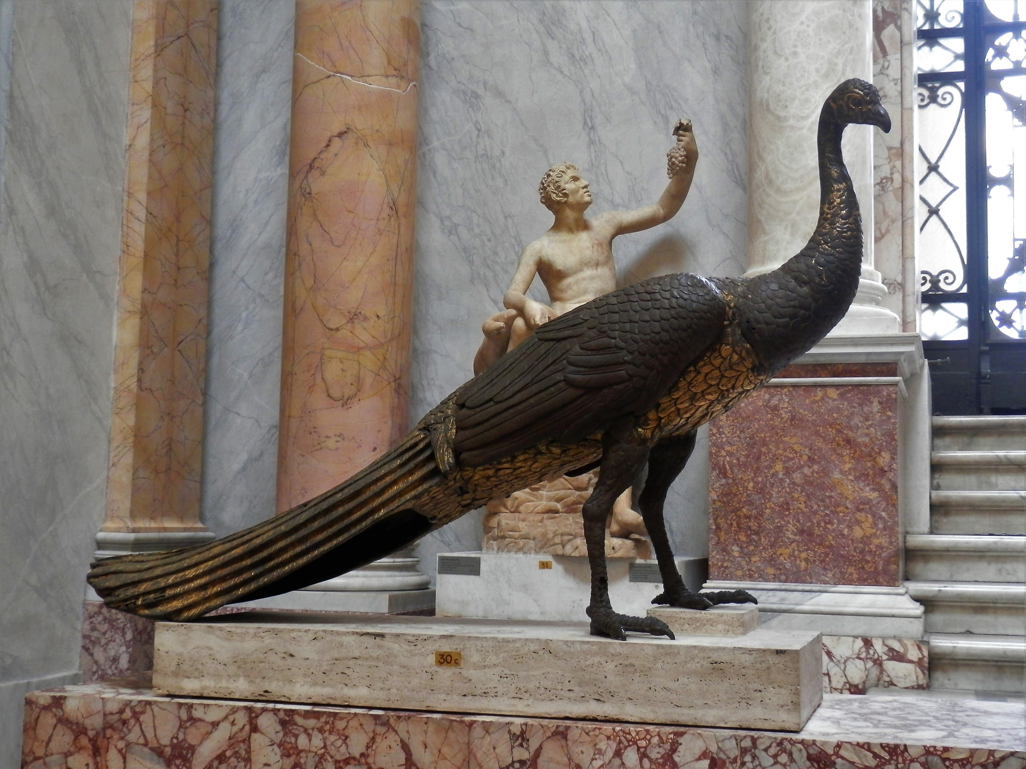 Olympus SZ-14 sample photo. Peacock statue photography