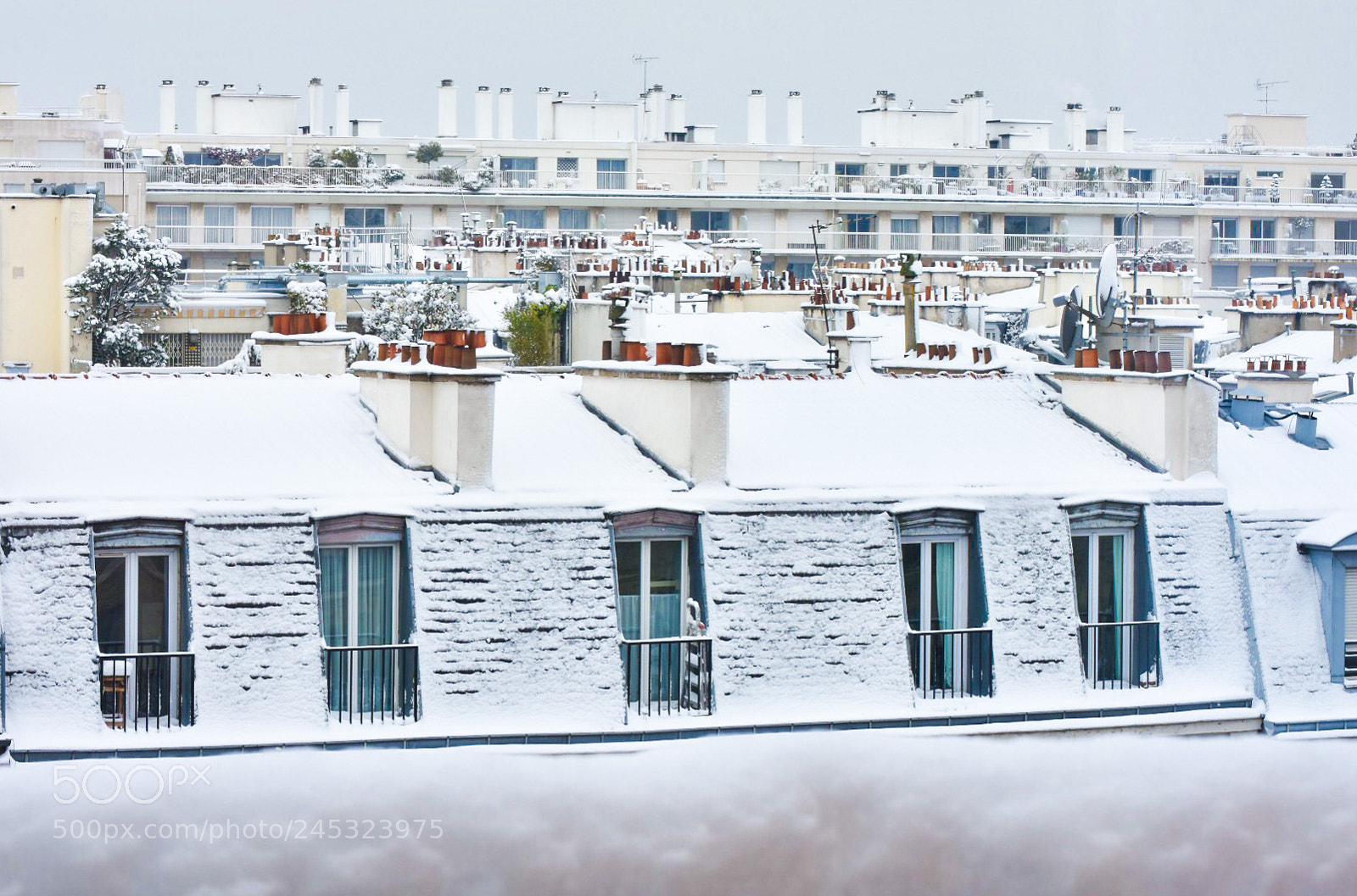 Nikon D7200 sample photo. Toits de paris snow photography