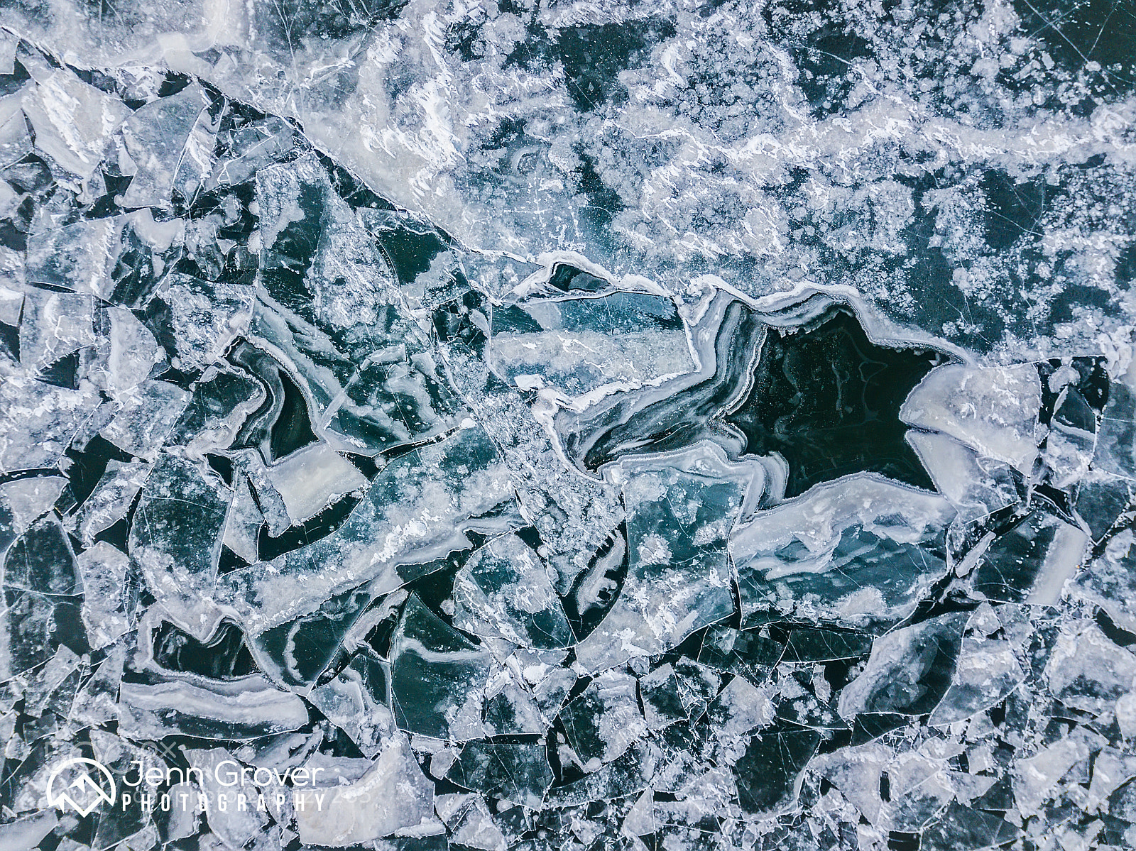 DJI FC220 sample photo. River ice photography