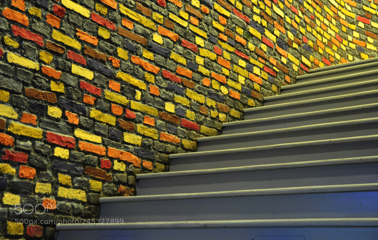 Nikon D90 sample photo. Stairs and color bricks photography