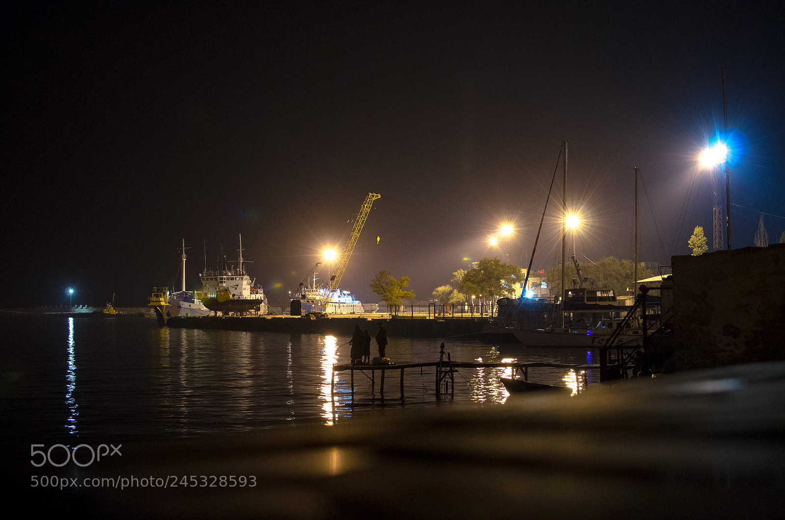 Nikon D5100 sample photo. Night port photography