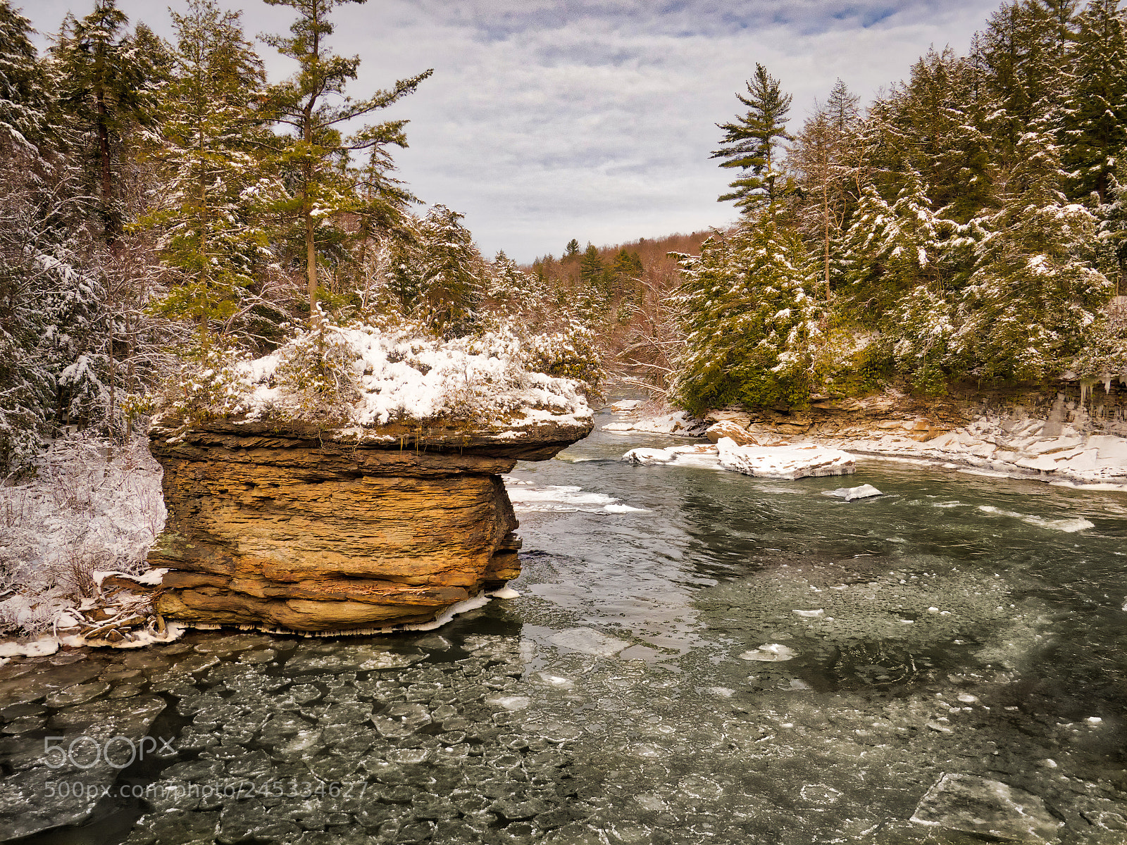 Olympus PEN-F sample photo. Rock at swallow falls photography