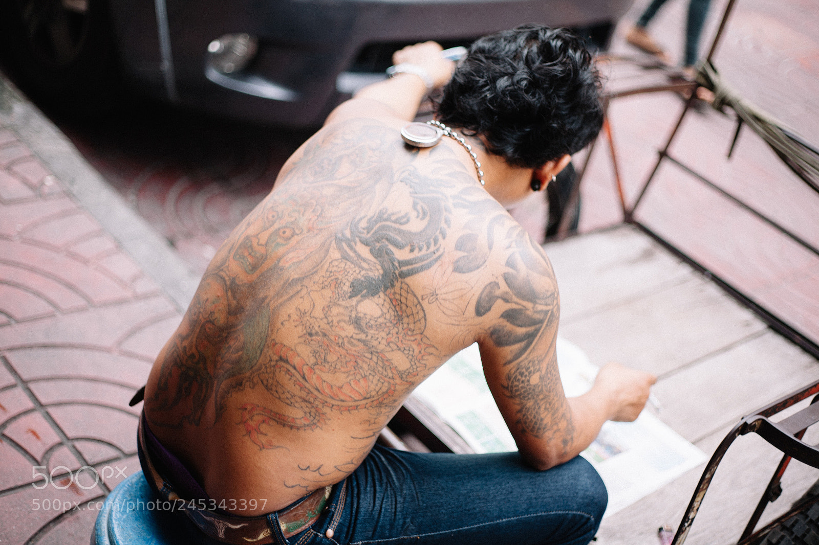 Canon EOS 5D sample photo. Tattoo guy photography