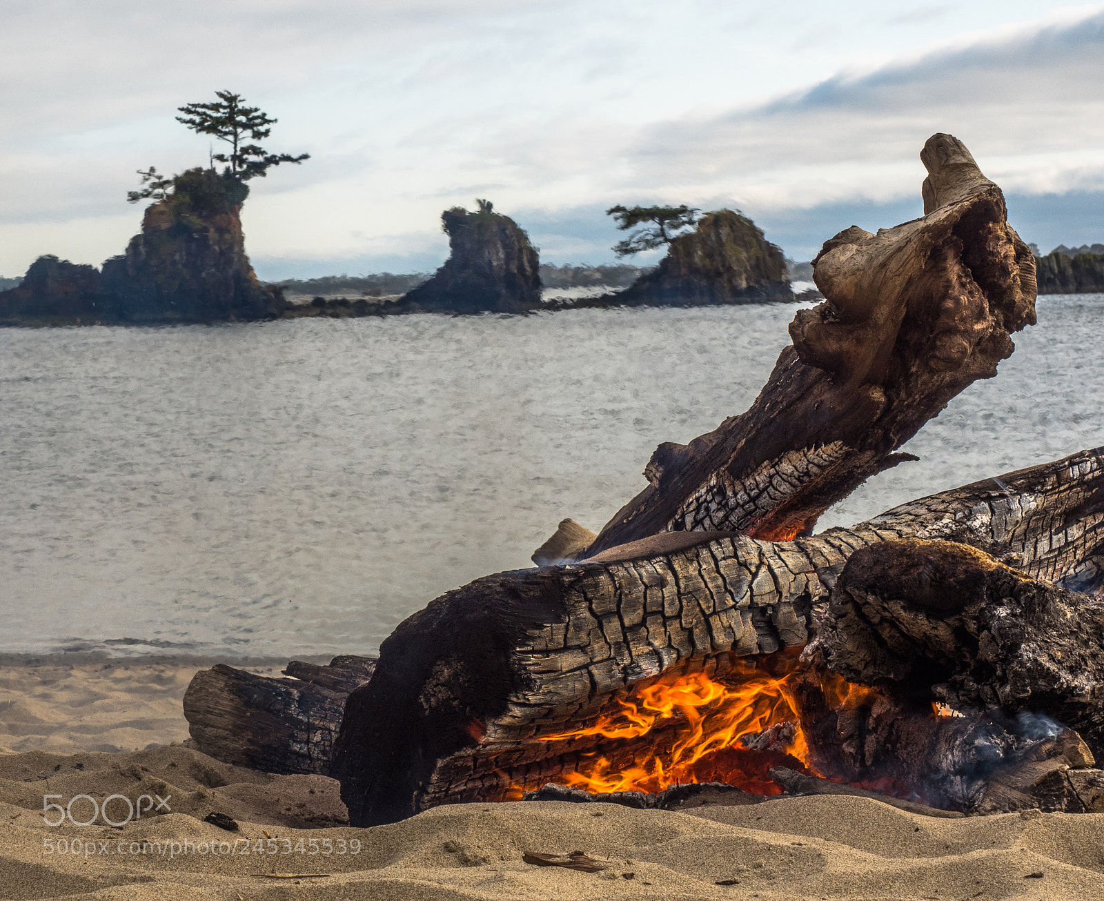Olympus OM-D E-M5 II sample photo. Campfire at the beach photography
