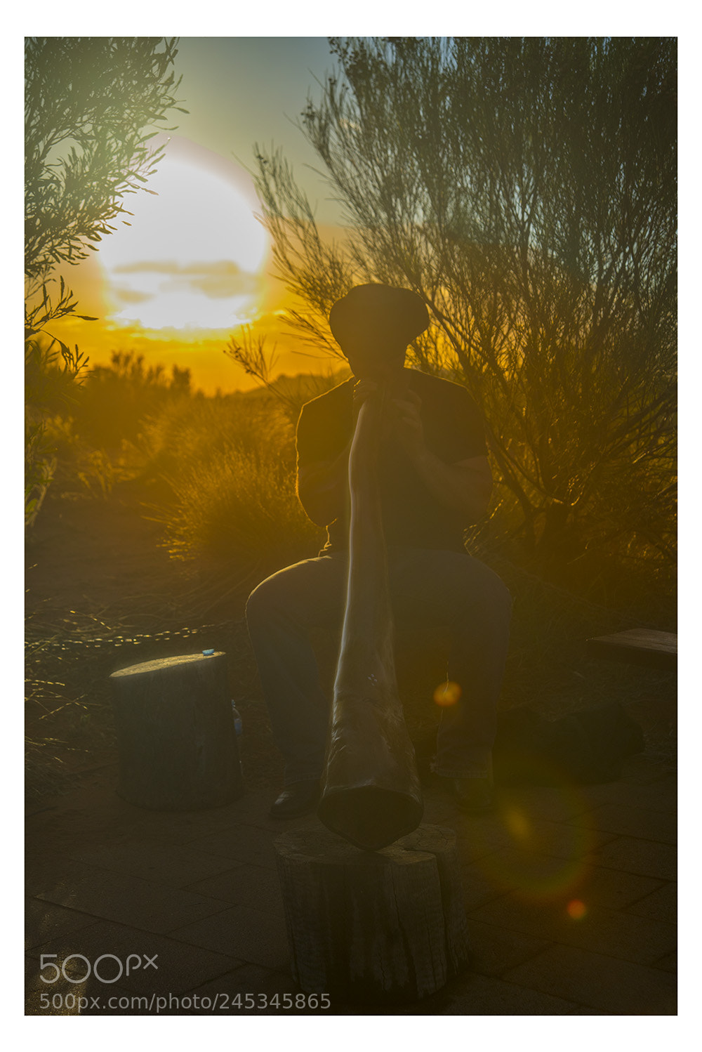 Nikon D610 sample photo. Sunset uluru didgeridoo photography