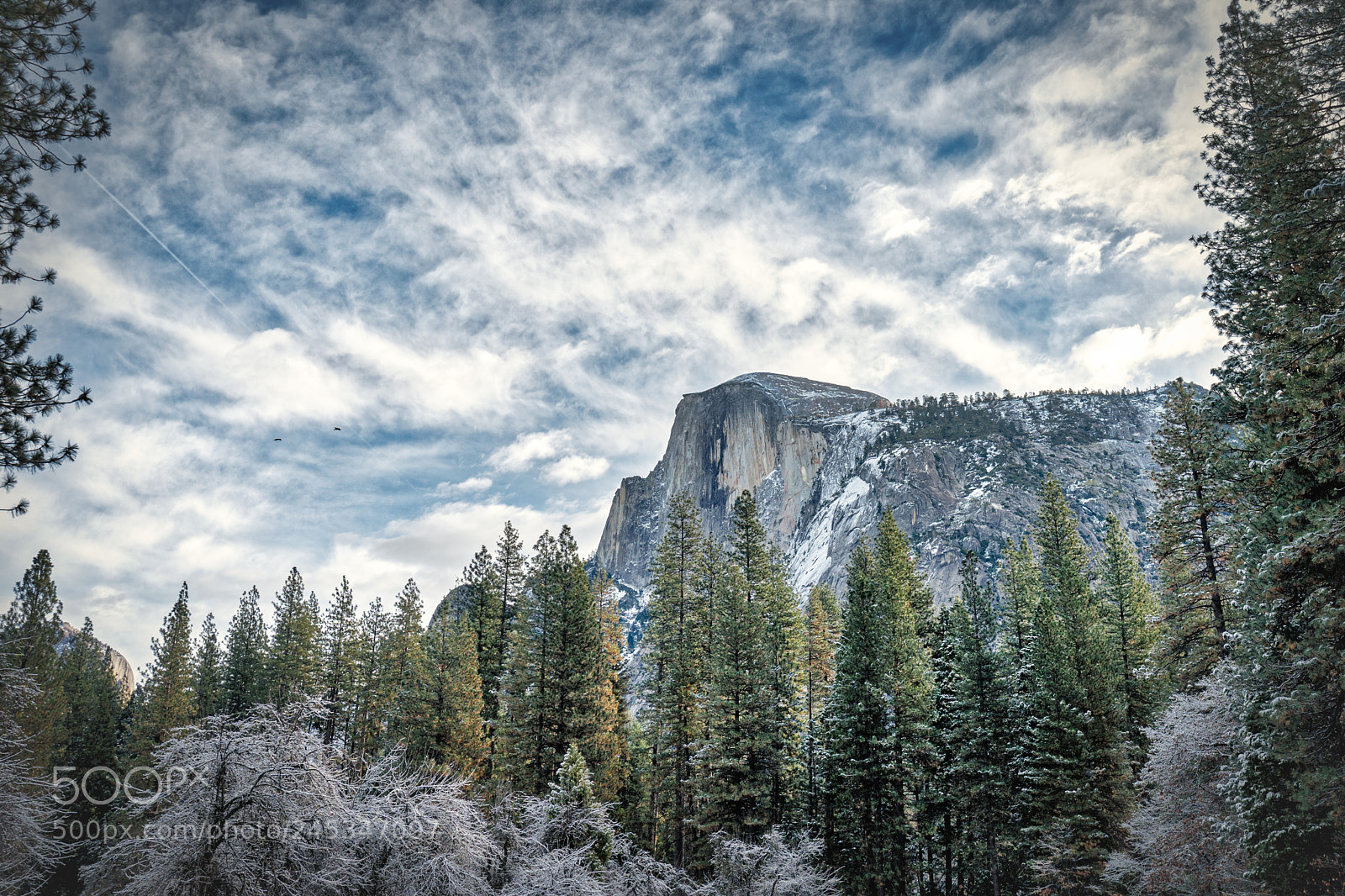 Sony a9 sample photo. Half dome on ice photography