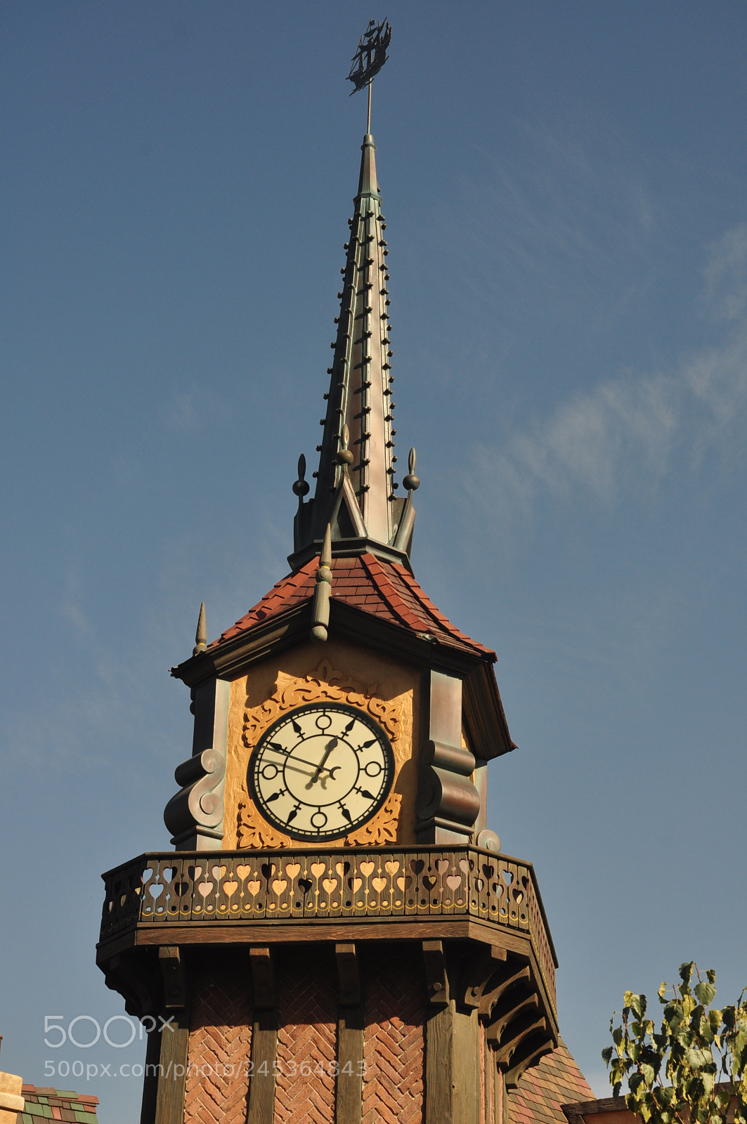Nikon D90 sample photo. Clock tower, disneyland photography