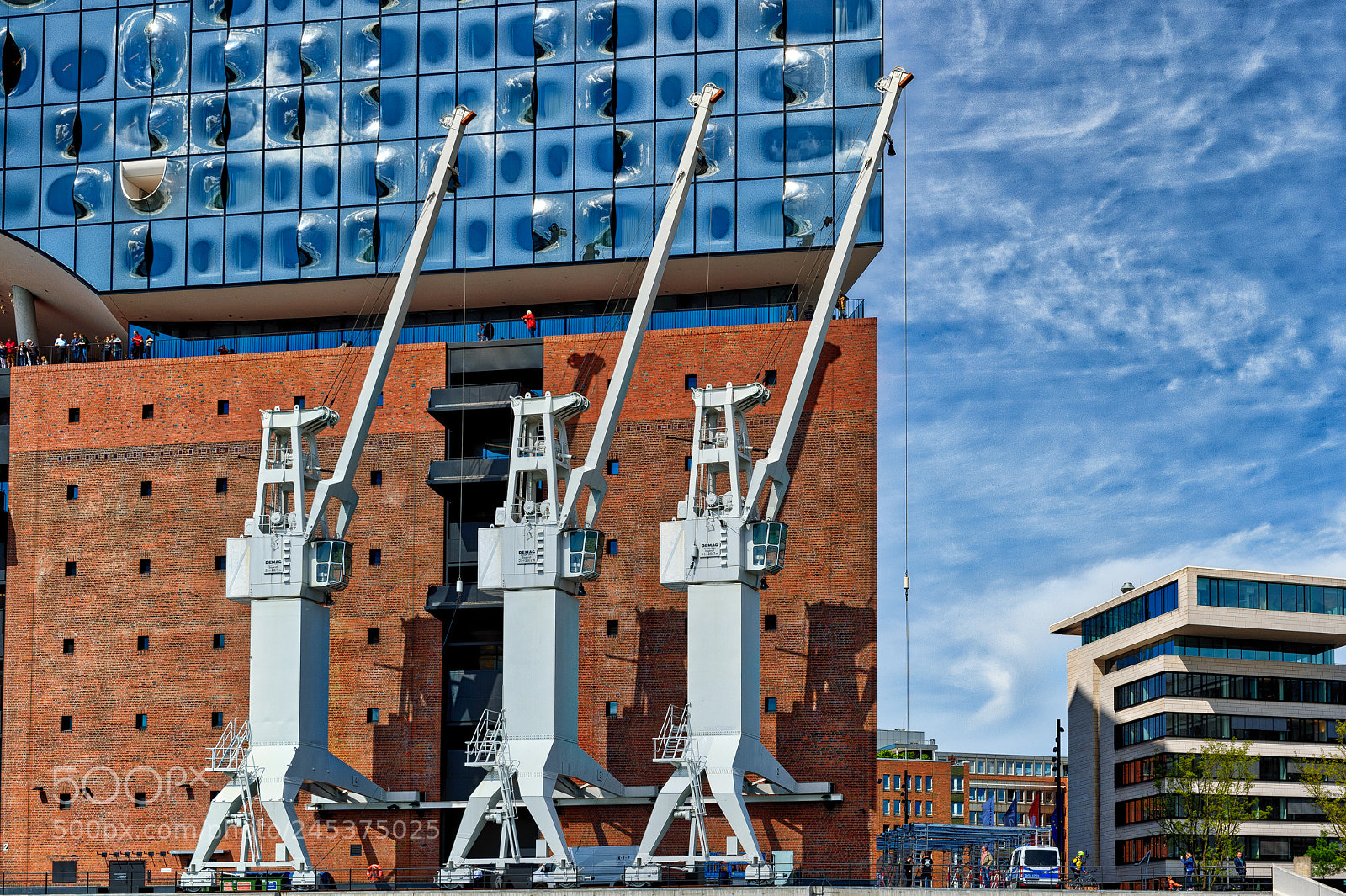 Nikon D4S sample photo. Cranes opera building hamburg photography