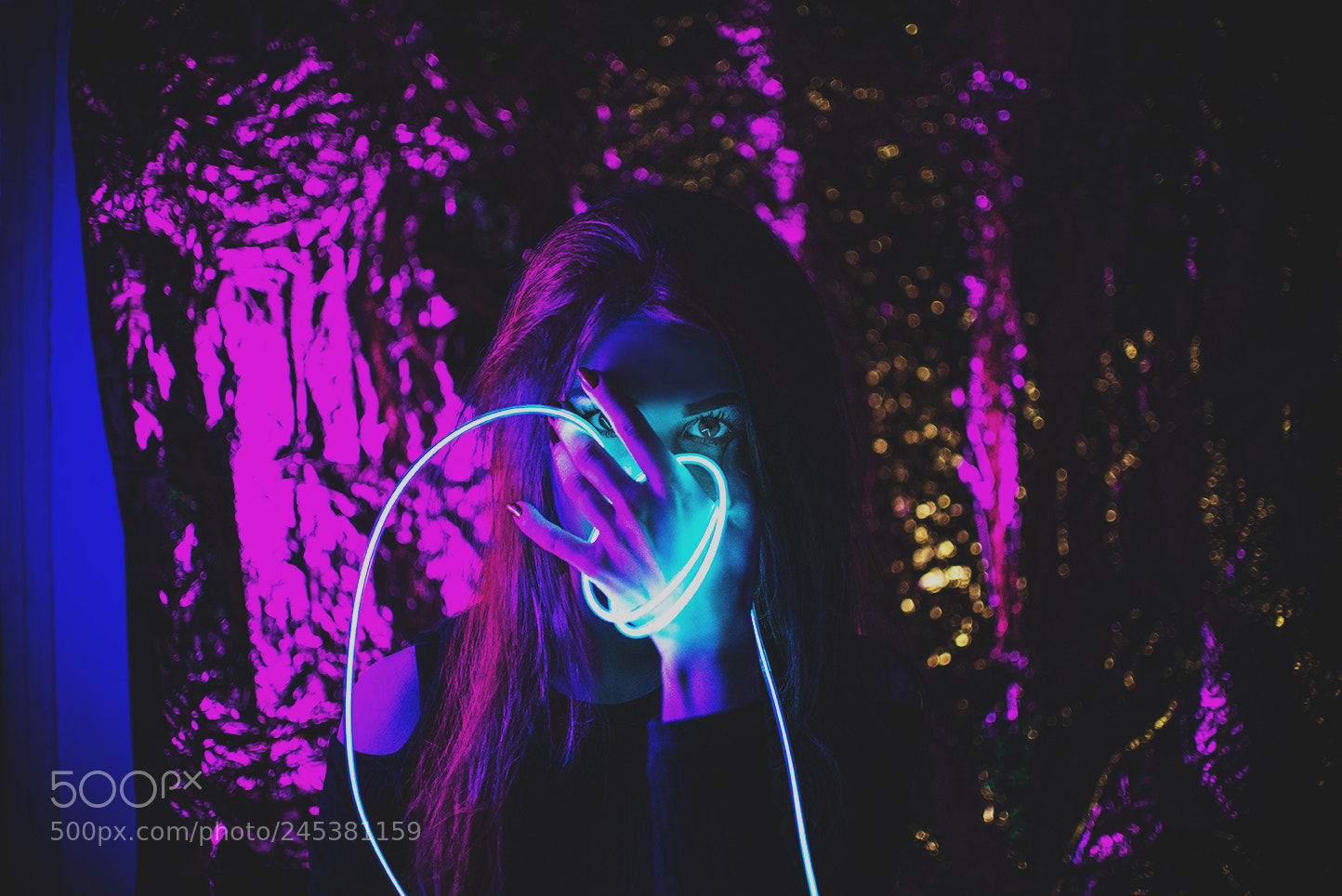 Nikon D610 sample photo. Neon girl photography
