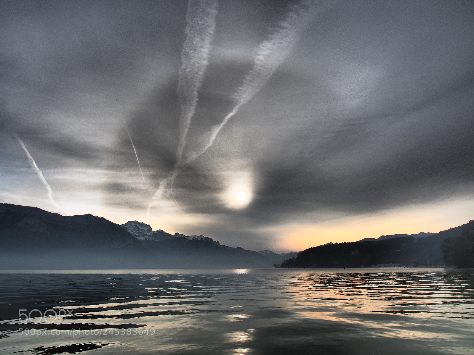 Olympus OM-D E-M5 sample photo. Contrails and clouds 1 photography