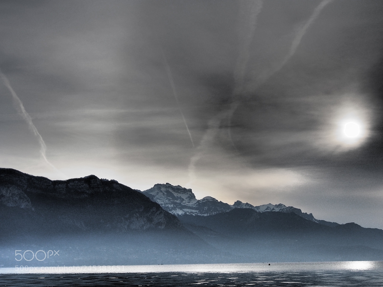 Olympus OM-D E-M5 sample photo. Contrails and clouds 2 photography