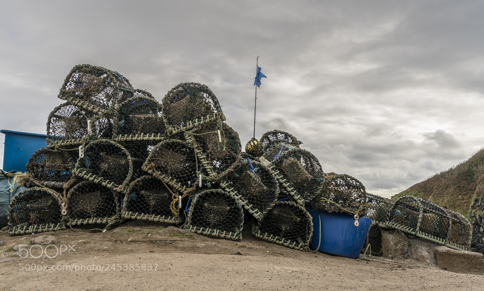 Sony a7R II sample photo. Lobster pots, cornwall, uk photography