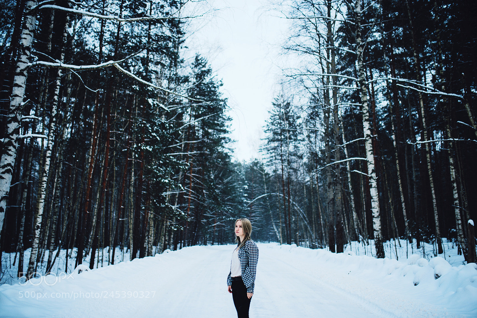 Nikon D610 sample photo. Winter road photography