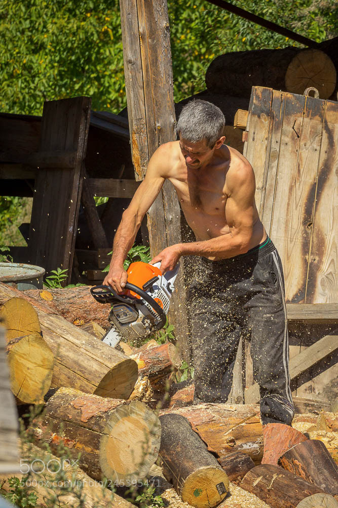 Canon EOS 60D sample photo. Cutting firewood photography