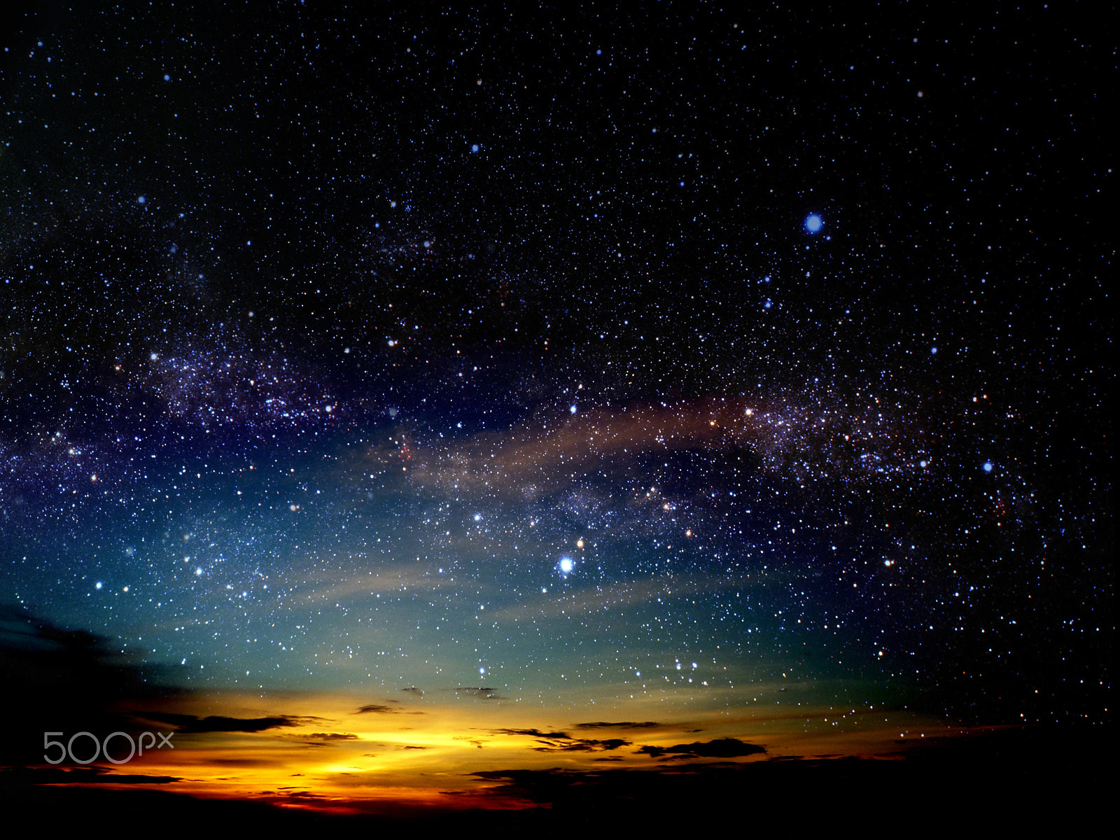Samsung WB250F/WB251F/WB252F sample photo. Light of sunset cloud in night sky stars on universe photography