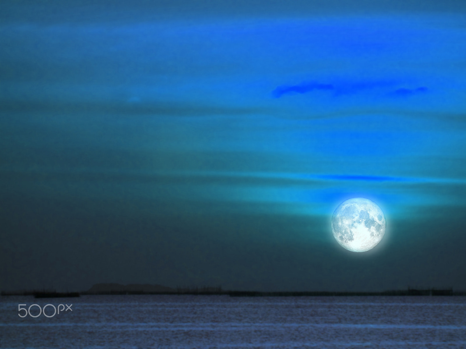 Samsung WB250F/WB251F/WB252F sample photo. Super full moon in the dark night sky over the sea photography