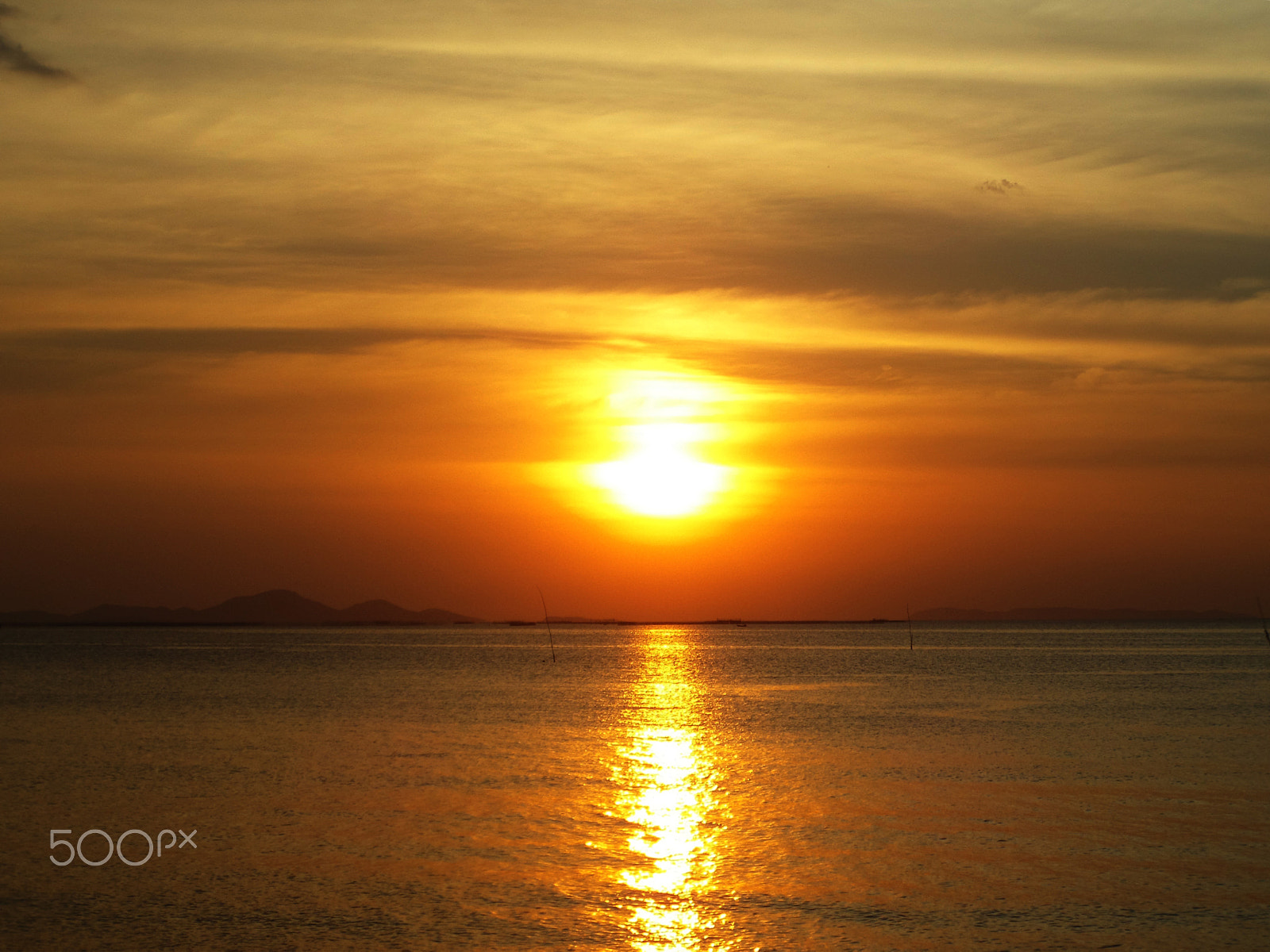 Samsung WB250F/WB251F/WB252F sample photo. Sunset sundawn on the sea and evening cloud sky photography