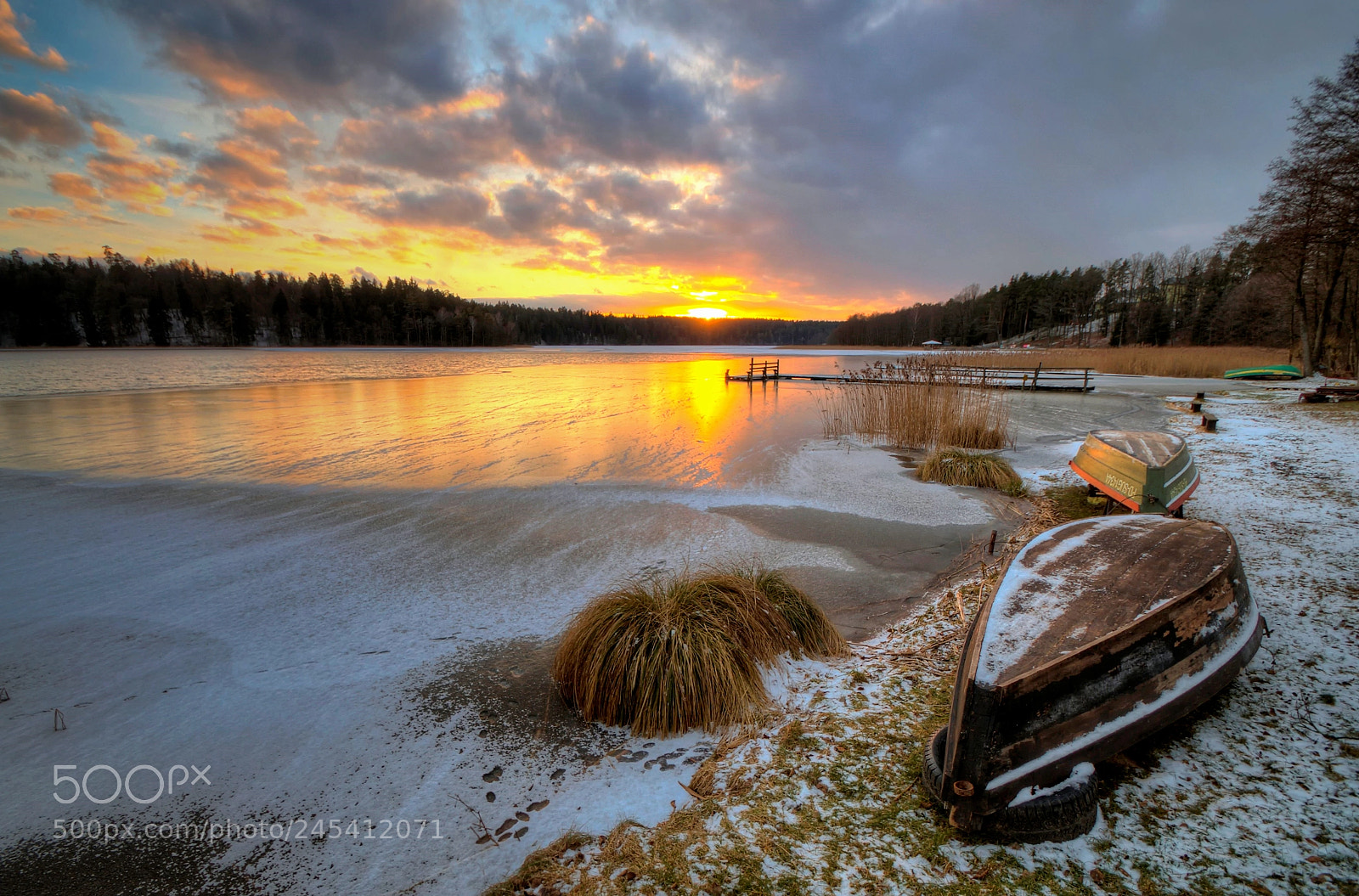 Pentax K-30 sample photo. Sunset over wigry lake photography