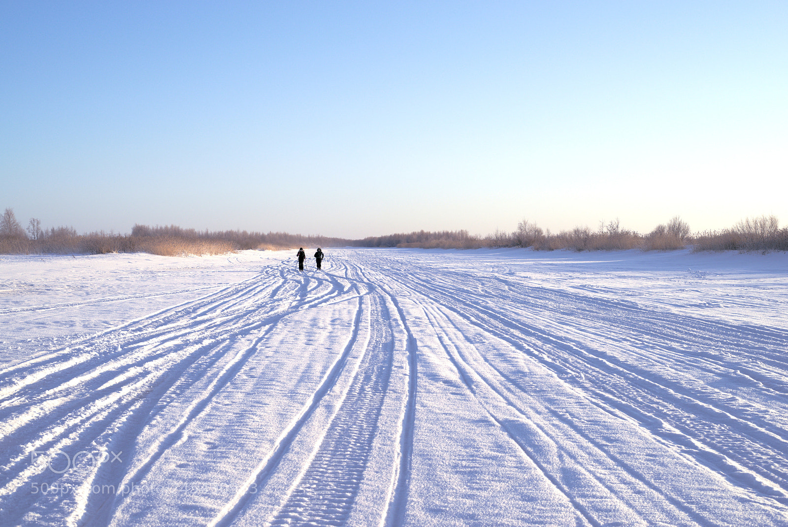 Pentax K-1 sample photo. Skiing on river photography