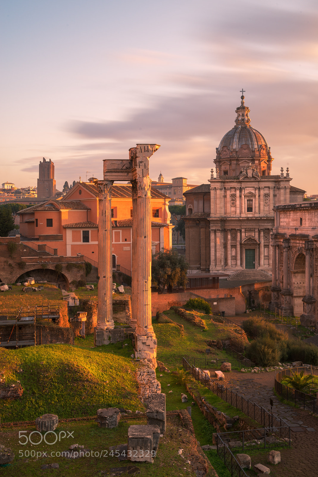 Nikon D800 sample photo. Roman forum at sunrise photography